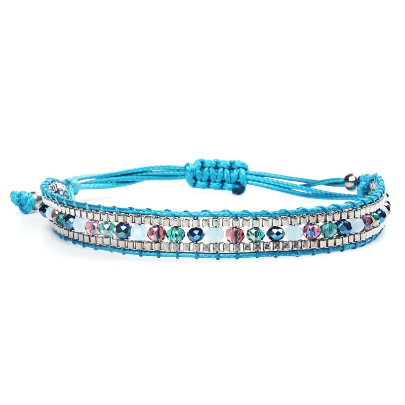 

BYSPT Pure Life Hippie Boho beach Surf Bracelets handmade Seed Bead Friendship bracelet wax string Bracelets&Bangles