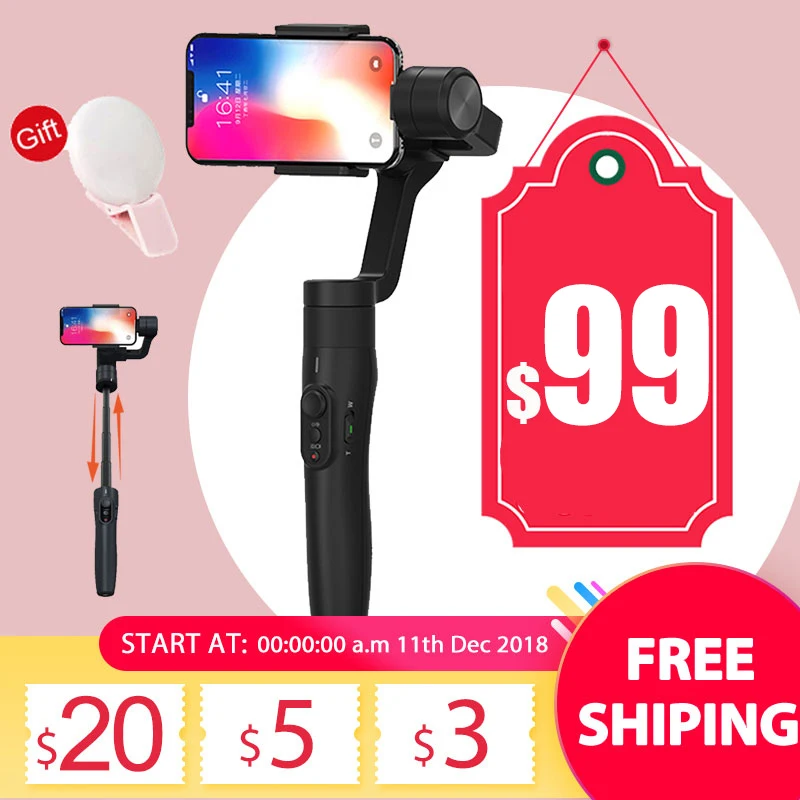 

Feiyu tech Vimble 2 / Vlog Pocket 3-Axis Gimbal Smartphone Stabilizer Extendable Handheld Remote Control PK Zhiyun Smooth Q 4