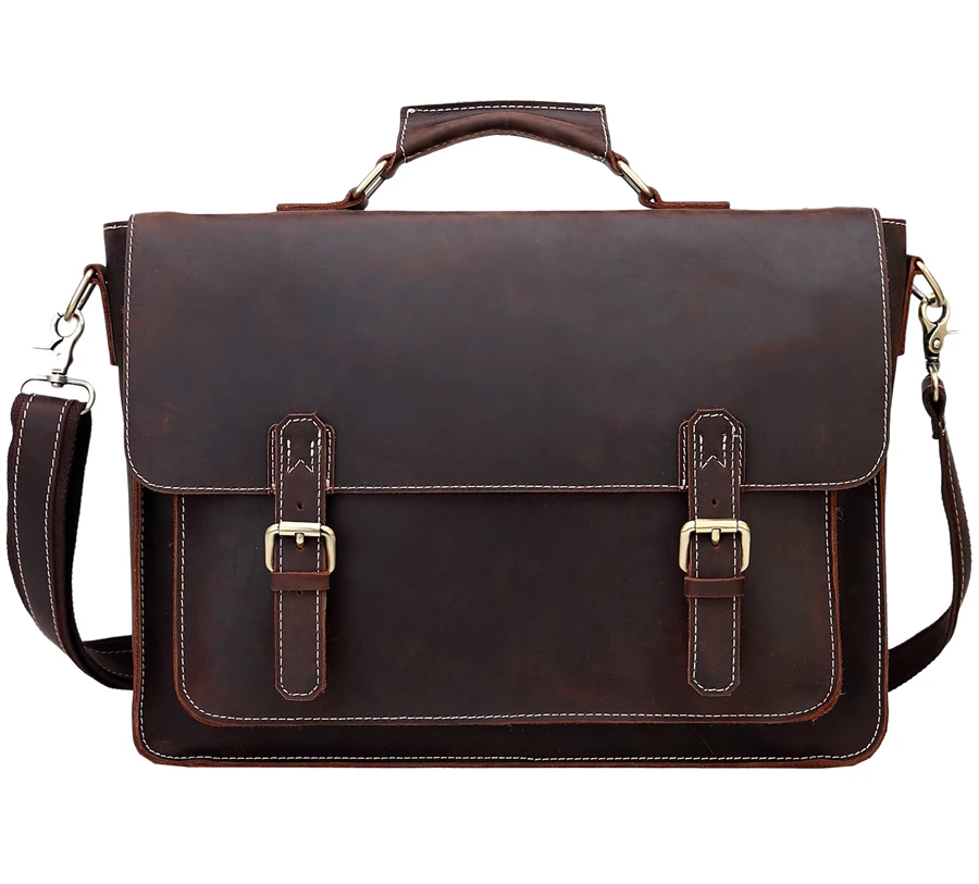 

Real Leather Lawyer Briefcase 15.7inch Computer Laptop Handbag ,Business Messenger Bag Shoulder Tote Bag Berchirly