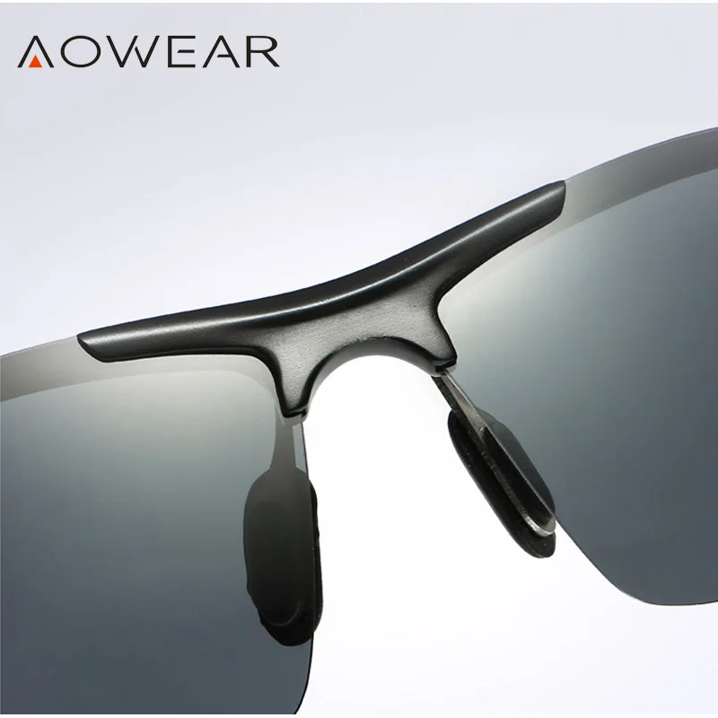 AOWEAR, брендовые очки ночного видения для вождения, желтые солнцезащитные очки для мужчин, поляризационные, UV400, высокое качество, очки для вождения