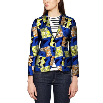 

2018 BRW Dashiki African Women Blazers Print Clothes for Women Suit Full Sleeve Notched Plus Size 6xl African Cotton Jacket Coat
