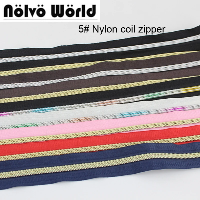 

10-30 yards/lot,11 color 5# nylon coil zipper,No.5 plastic zippers zip for bags,handbags,purse,clothing pants sewing