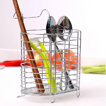 

1PC Stainless Steel Chopsticks Draining Rack Sponge Hanging Sink Towel Washing Holder Kitchen Utensils Tool Fork Bucket OK 0203