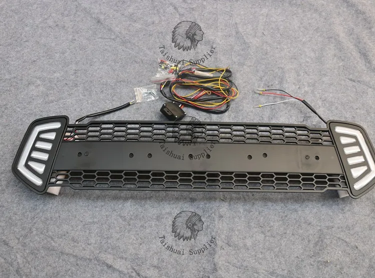 Гоночный Автомобиль решетка гриль с светодиодный передний бампер маска подходит для RANGER T7 гриль- пикап авто аксессуары