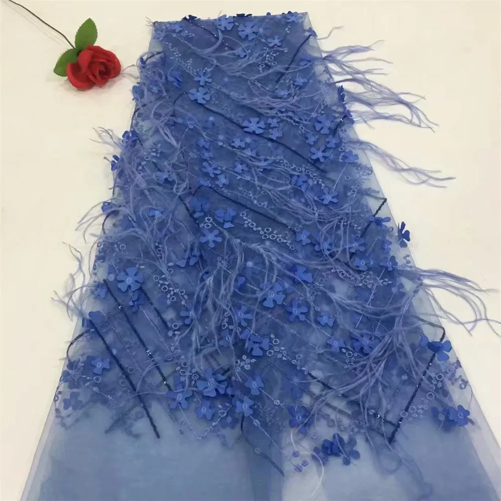 

french net lace fabric 3d flower african net lace fabric with high quality H448-1