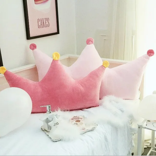 Ins Pink Korean Crown Princess Wind Pillow Washable Backrest Bed Ins Pink Korean Crown Princess Wind Pillow Washable Backrest Bed Children S Room Cushions Birthday Gift