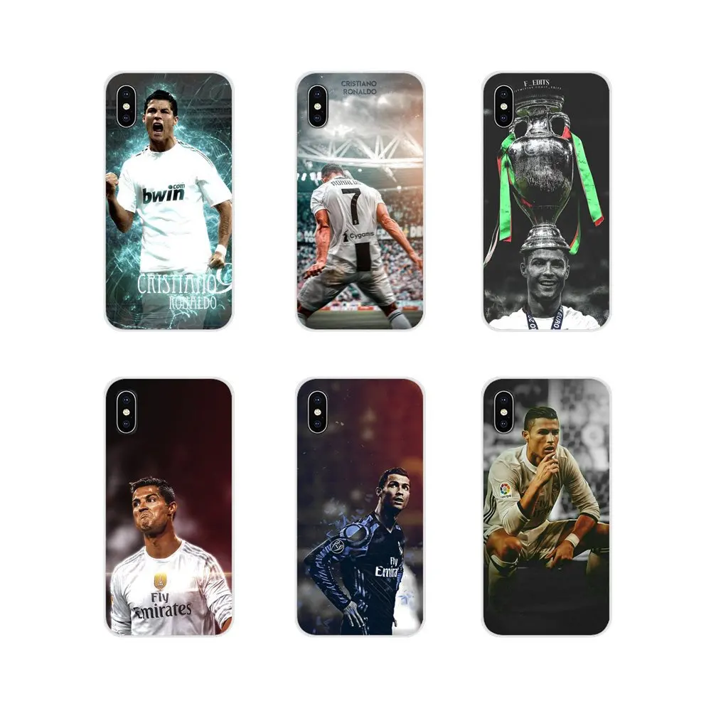 

Transparent TPU Covers For Apple iPhone X XR XS MAX 4 4S 5 5S 5C SE 6 6S 7 8 Plus ipod touch 5 6 Cristiano Ronaldo Football Star
