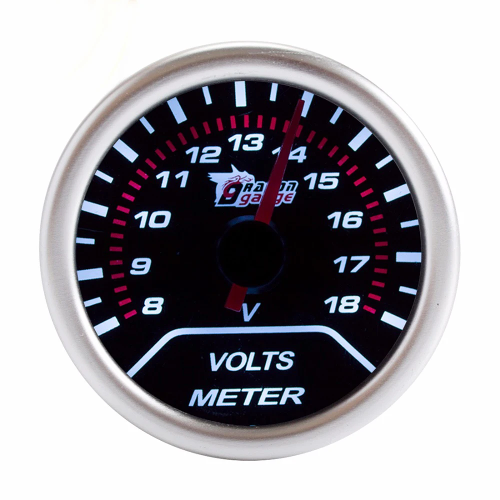 DRAGON GAUGE VOLTS Meters Car Gauge 2" 52mm 818 V Volt Mechanical