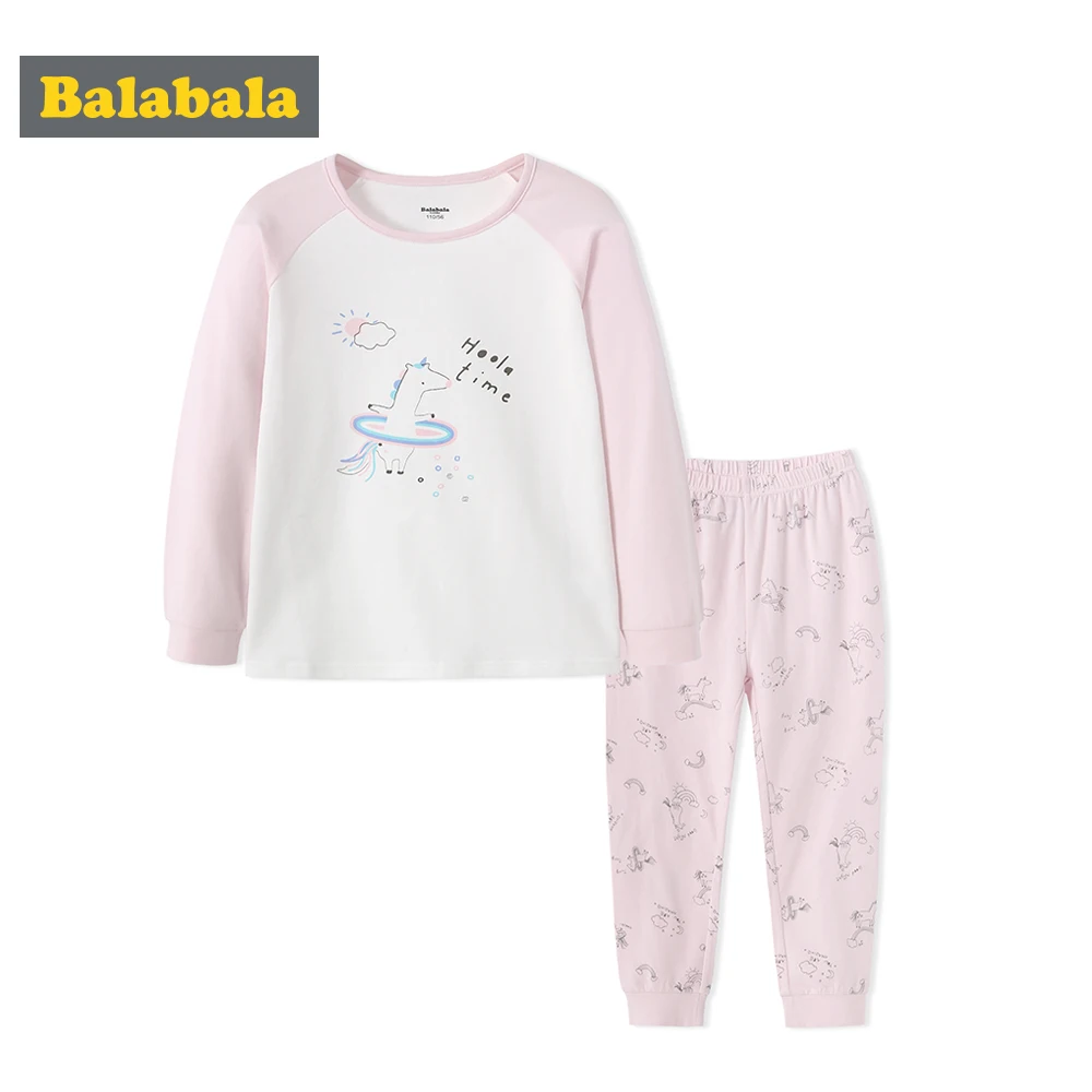 

Balabala Toddler Girl Unicorn Print Snug Fit Pjs Set Children Kids Soft Cotton Pajama Set Sleepwear Underwear for Spring Autumn