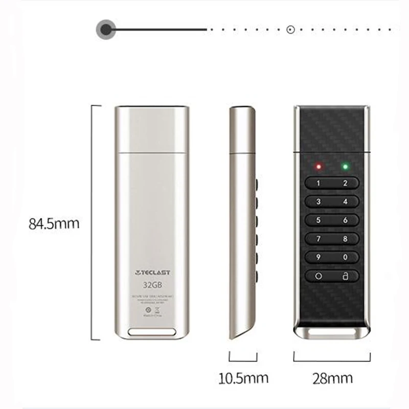 Teclast NKE 32GB/64GB Encryption Smart USB Flash Drives Hardware encryption shield digital keys to protect data security black Teclast NKE 32GB/64GB Encryption Smart USB Flash Drives Hardware encryption shield digital keys to protect data security black