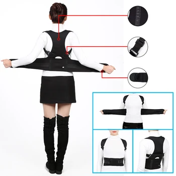 Magnetic Therapy Adult Back Corset Shoulder Lumbar Posture Corrector Bandage Spine Support Belt Back Support Posture Correction