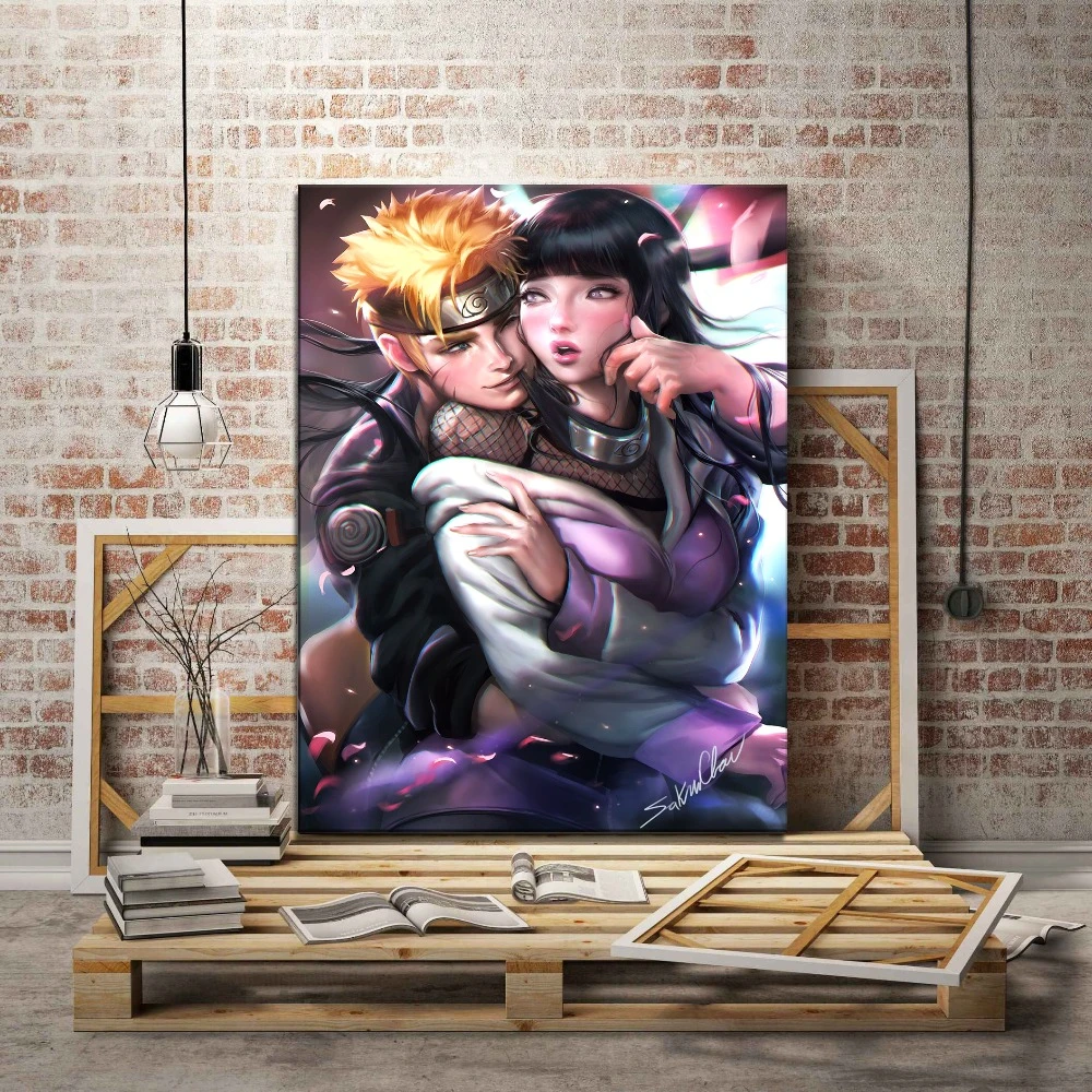 naruto and sexy hinata animation picture modern artwork home decor wall top rated canvas print type 1 piece style poster painting calligraphy aliexpress