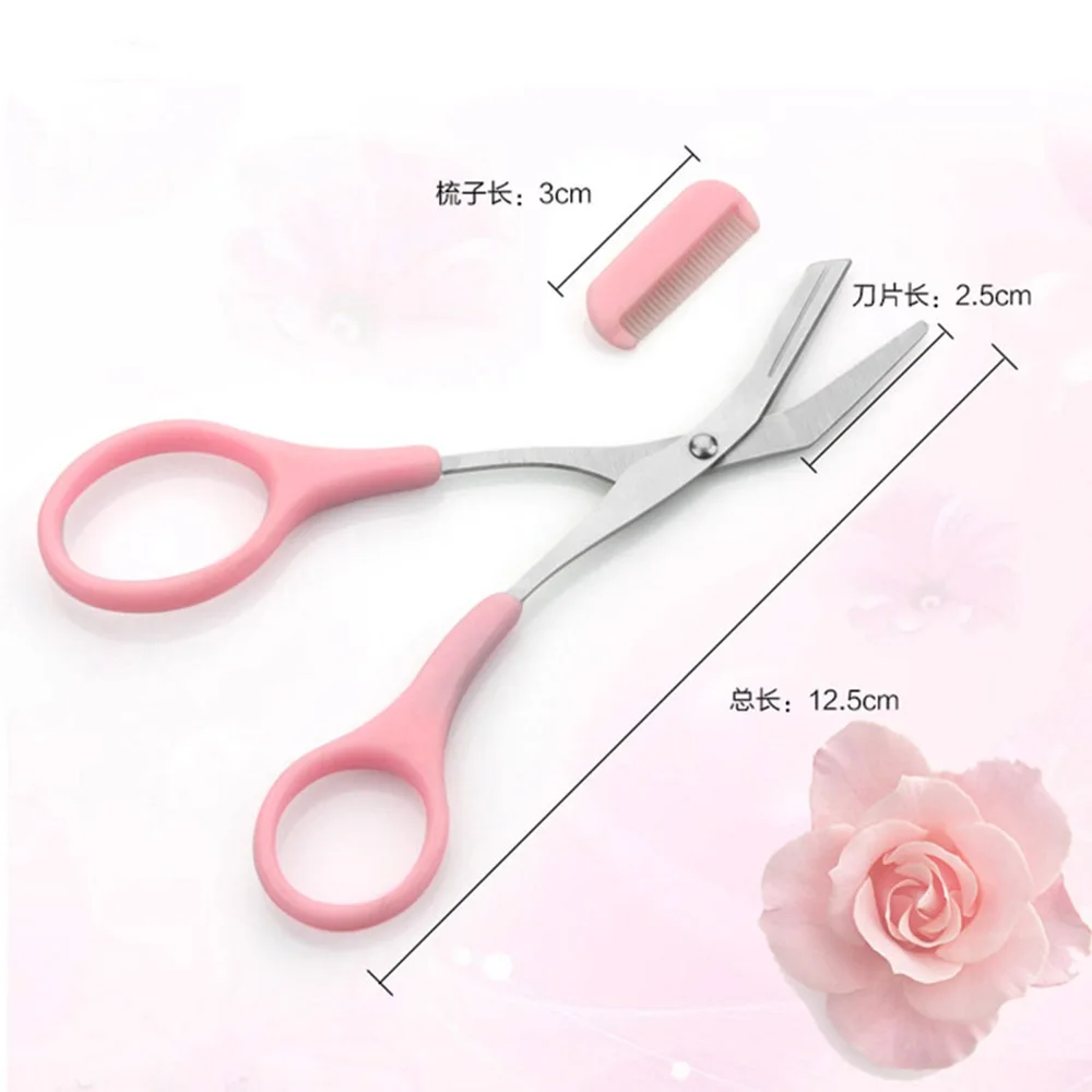 1pcs Eyebrow Trimmer Scissors With Comb Remover Makeup Tools Hair Removal Grooming Shaping Shaver Trimmer Eyelash Hair Clips