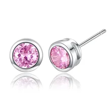Godzgift Women Romantic Round Studs Earrings Girls Elegant Crystal Earring Gifts For Date Wedding Modern Jewelry Fashion JE5100