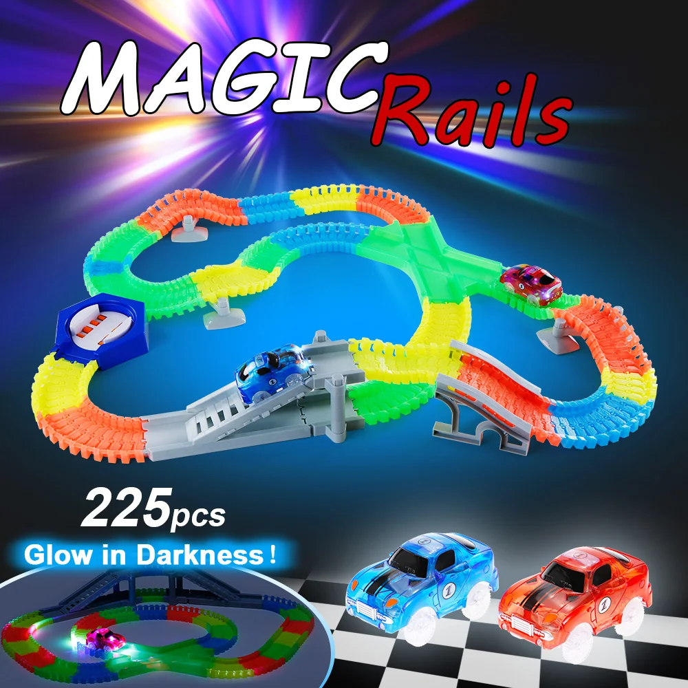 light up car race track