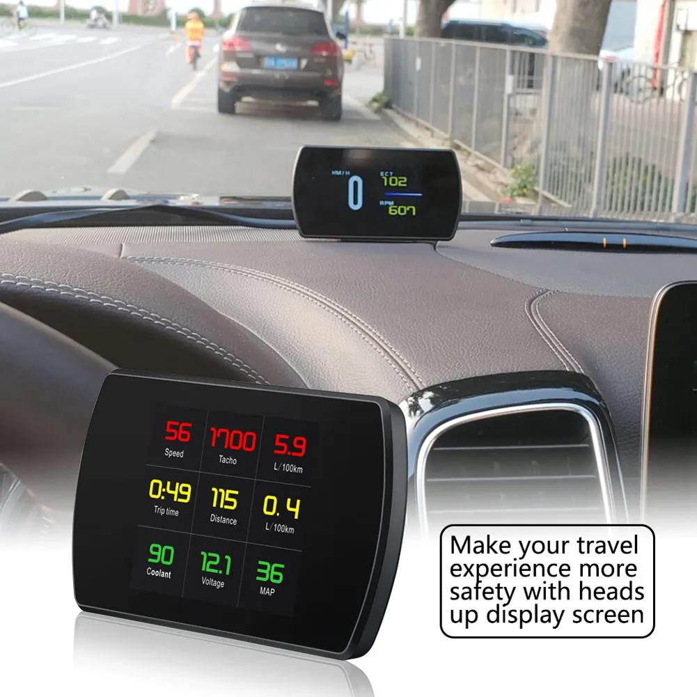 

P12 OBD2 Scanner Car HUD Display Speed Projector Digital Speedometer Mileage Gauge Diagnostic Tool Car Styling