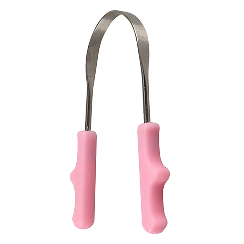 Resuble Tongue Scraper Cleaner Fresh Breath Cleaning Stainless Steel Coated Tongue Toothbrush Dental Oral Hygiene Care J11 - Цвет: Pink