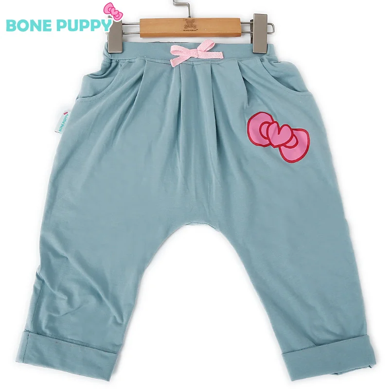 Girls Cotton Leggings Pink Bow Baby Girl Harem Pants Knee Length Children Summer Pant Loose
