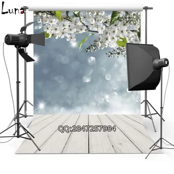 

MEHOFOTO Gray Floral Vinyl Photography Background For Wedding Wood Floor New Fabric Flannel Backdrop For photo studio 2340