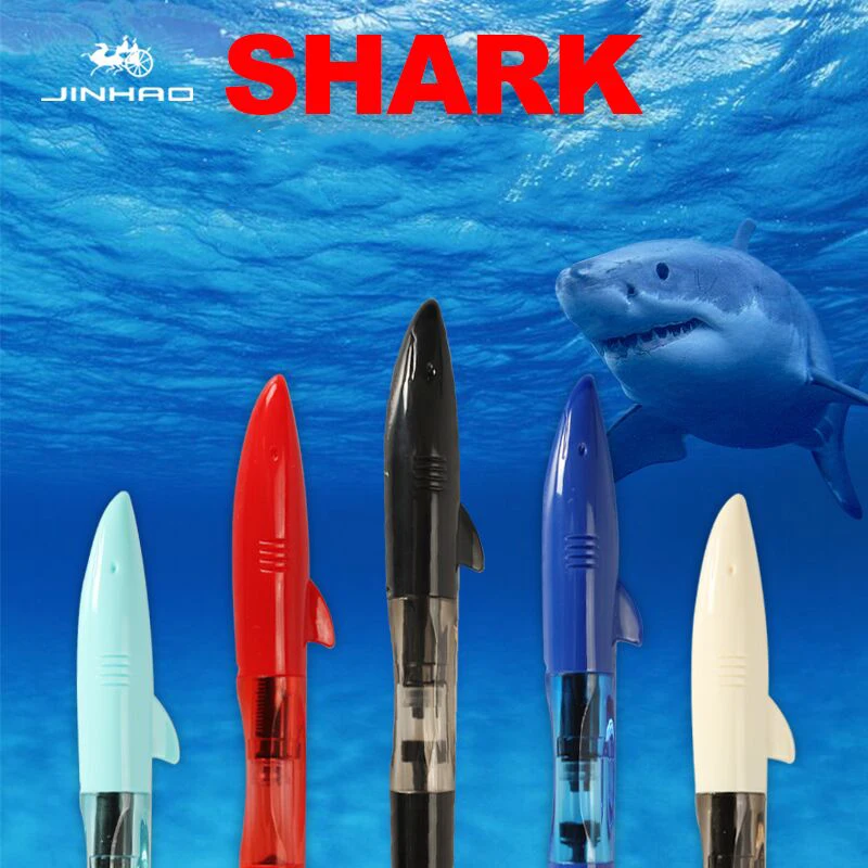 12 PCS Jinhao Colorful Fountain Pen Transparent Diversity Color Pen Case Set Cute Shark Cap EF/F/Bent with Refillable Converters