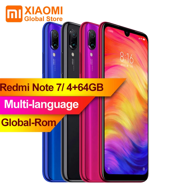 

XIAOMI Redmi Note 7 4GB 64GB Smartphone S660 Octa Core 4000mAh 6.3" FHD+ Dot Drop Display 48MP+13MP Camera Mobile Phone