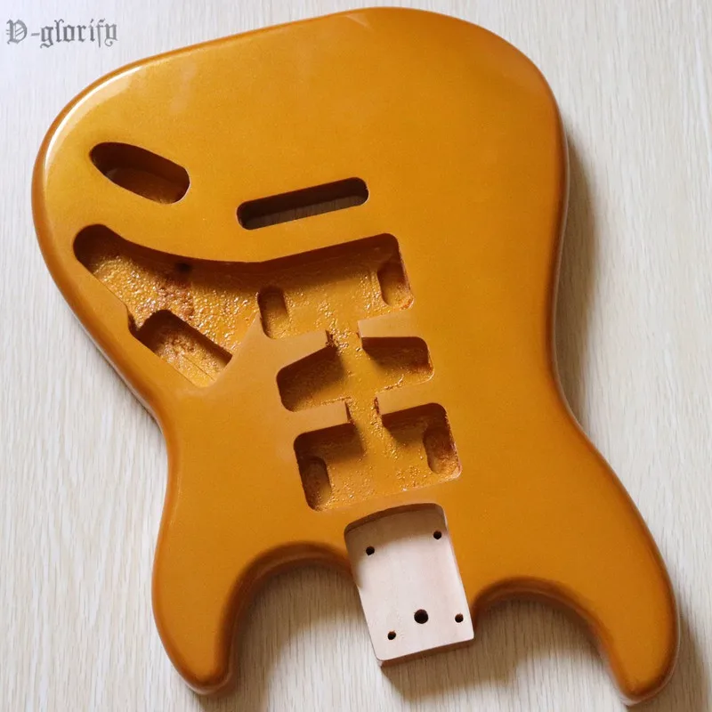 

high quality ST metallic darker gold as darker yellow electric guitar body basswood guitar accessory