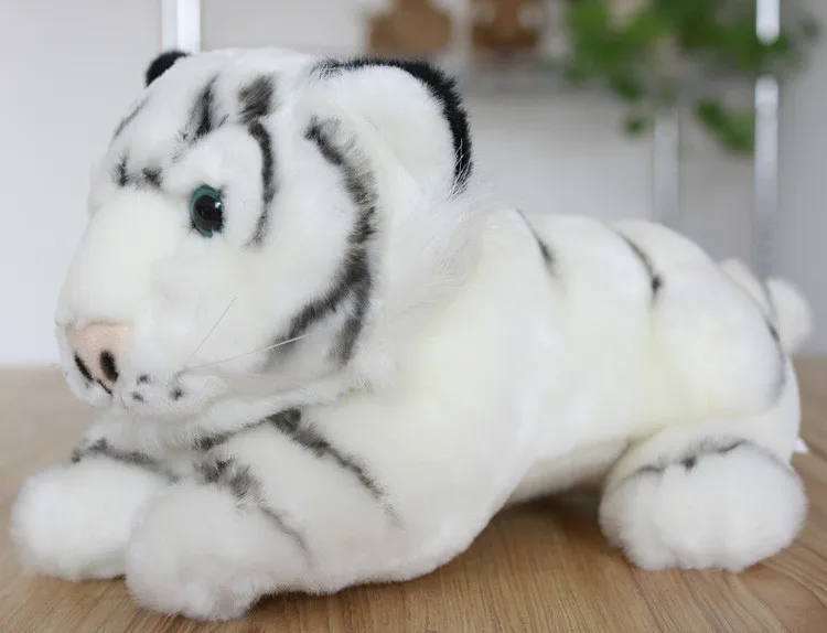 Чучело 35 см лежащий плюшевая игрушка тигр белый Кукла-Тигр подарок k3498