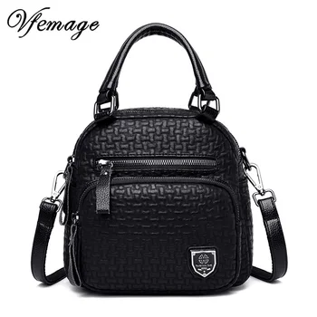 

Vfemage Soft Leather Women Handbags 2019 Female Shoulder Messenger Bag Girls Multifunction Bags Small Crossbody Bags for Women