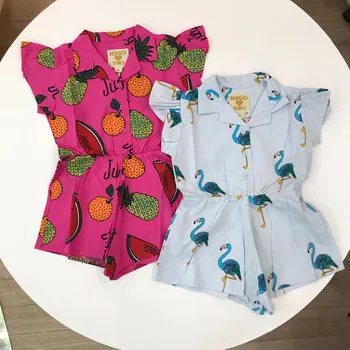

kids overalls HUGO FLAMINGO BABY ROMPERS GIRLS CLOTHING OVERALLS KIDS CLOTHES INS HOT girls clothing baby girl clothes