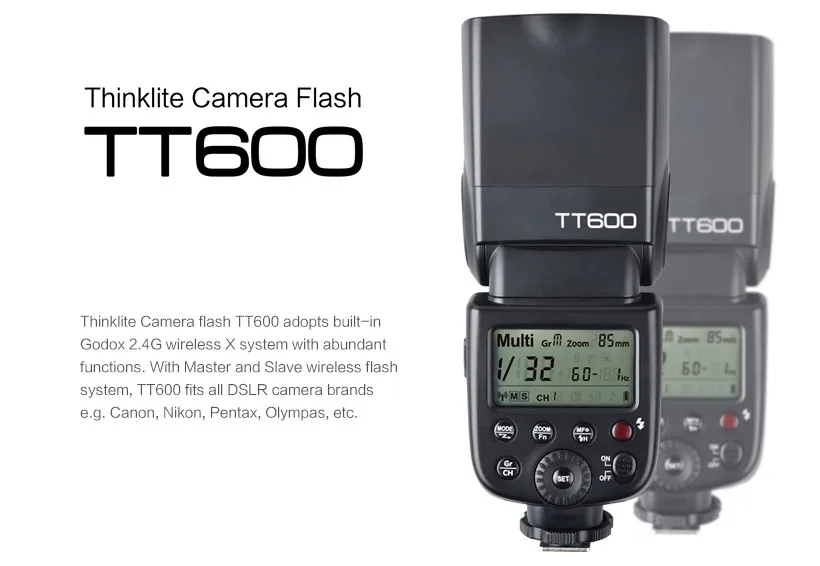 Godox TT600 2,4G Беспроводной GN60 Master/Slave Камера Вспышка Speedlite для Canon Nikon Pentax Olympus Fujifilm