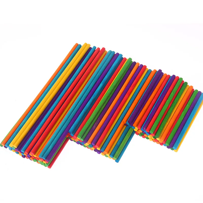 

25PCS Children Color DIY Round Wooden Sticks Kid Handmade Material Unfinished Wood Toy Model Creative Craft Supplies 10/15/20CM