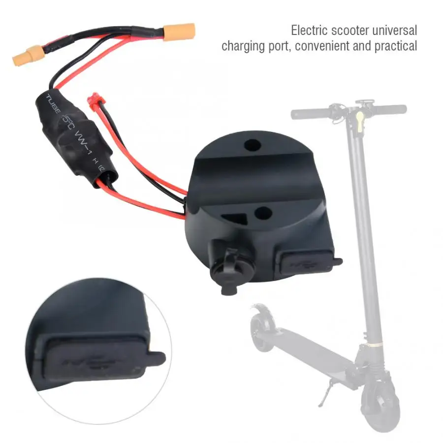 Scooter Charging Port for 5.5in 6.5in Electric Scooters Universal Charging Port with USB Interface