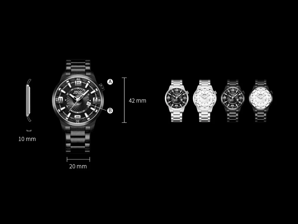BREAK мужские часы Топ люксовый бренд Уникальный Модный повседневный календарь Япония Кварцевые спортивные наручные часы креативный подарок платье часы