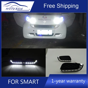 

Top quality For Benz Smart fortwo 2008-2011 led drl 12v daytime running light for Smart led drl with fog lamp cover