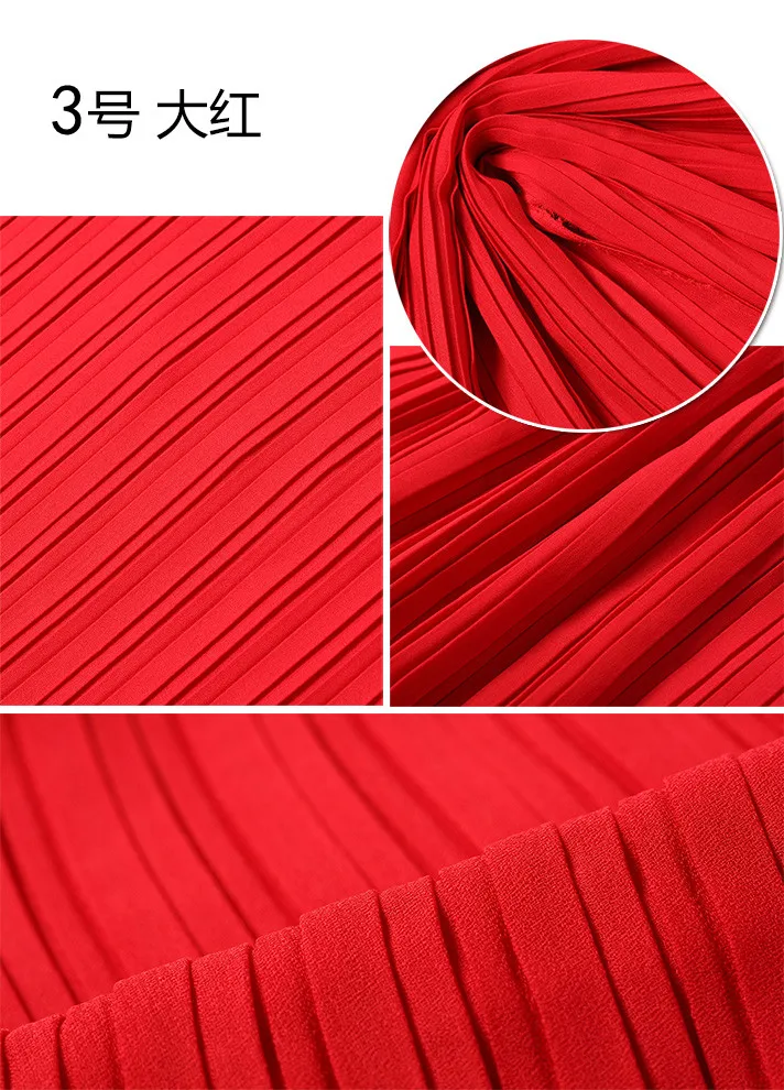 

2 meters 150cm 59" width red pleated chiffon fabric pearl yarn fabric MM96