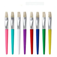 Детские DIY граффити акварельные ручки карамельного цвета 4 плоских головки пластиковый стержень свинья грива Картина маслом кисть Художественная масляная кисть