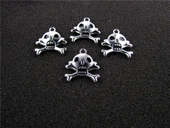 

AE579 Mix Color 100Pcs Alloy Metal Enamel Skull Charms Pendants 21x20mm