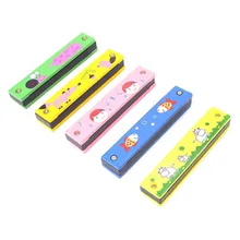 Wooden Painting Harmonica Kids Enlightenment Learining Musical Instrument Random