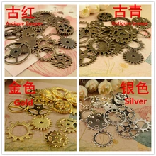 200g random Mixed Mix Antique bronze Steampunk Gear Clock Hand Pendant DIY Fashion charm Bracelet Necklace Jewelry Accessories