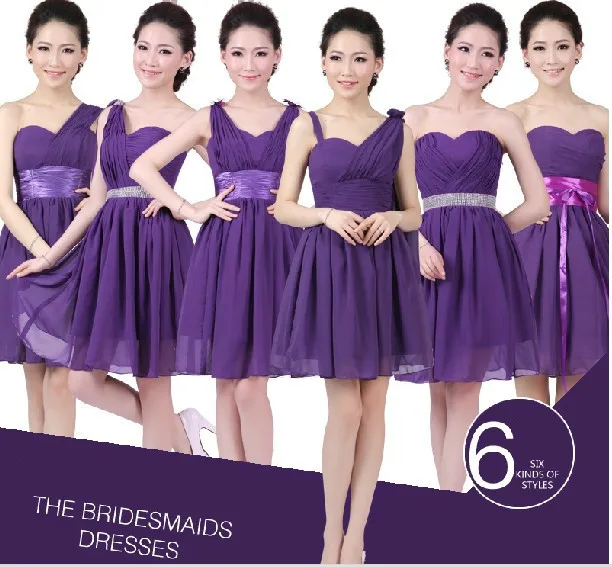 Aliexpress.com : Buy Royal Purple Bridesmaid Dresses Chiffon Maid ...