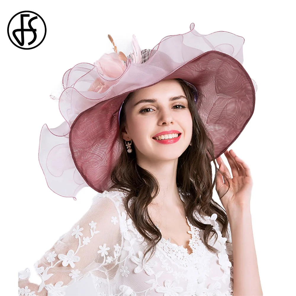 FS Women Hats Summer 2022 Flower Kentucky Wedding Tea Party Cap Large