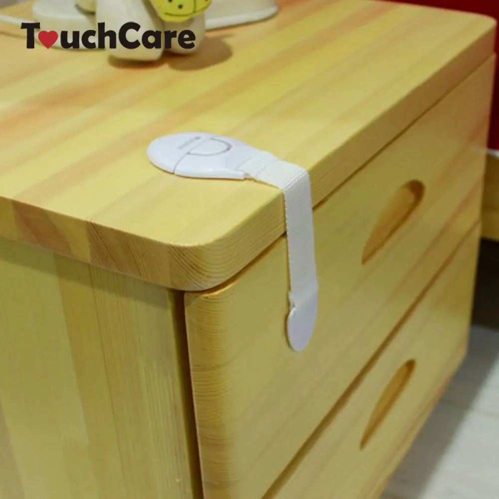 Refrigerator 10pcs Baby Safety Cabinet Locks Child Safety Cabinet Latches For Home Safety Strap for Drawer Cabinet Plastic Lock For Child Kid baby safety Kitchen Door Toilet Cover