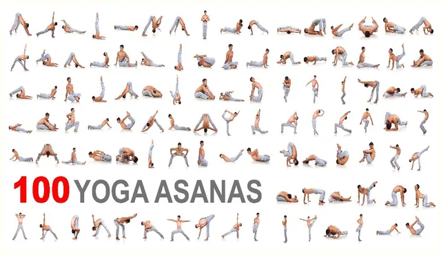 100 Yoga asanas home decoration poster HD print paper size 68X120cm-in