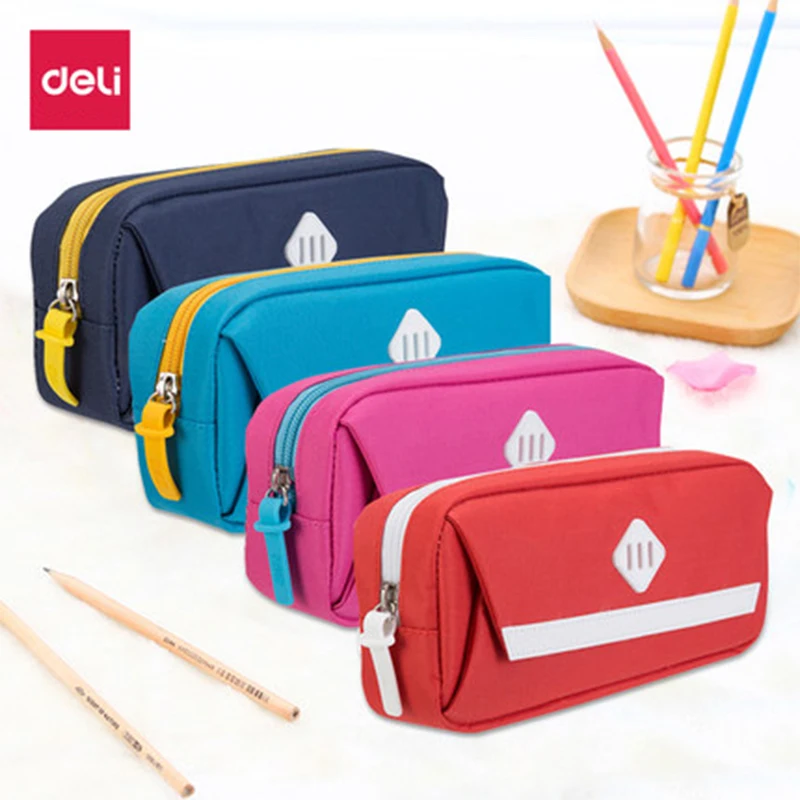 

Deli pencil bag/case Large capacity bag multi-functional student stationery fresh simple style creative storage bag