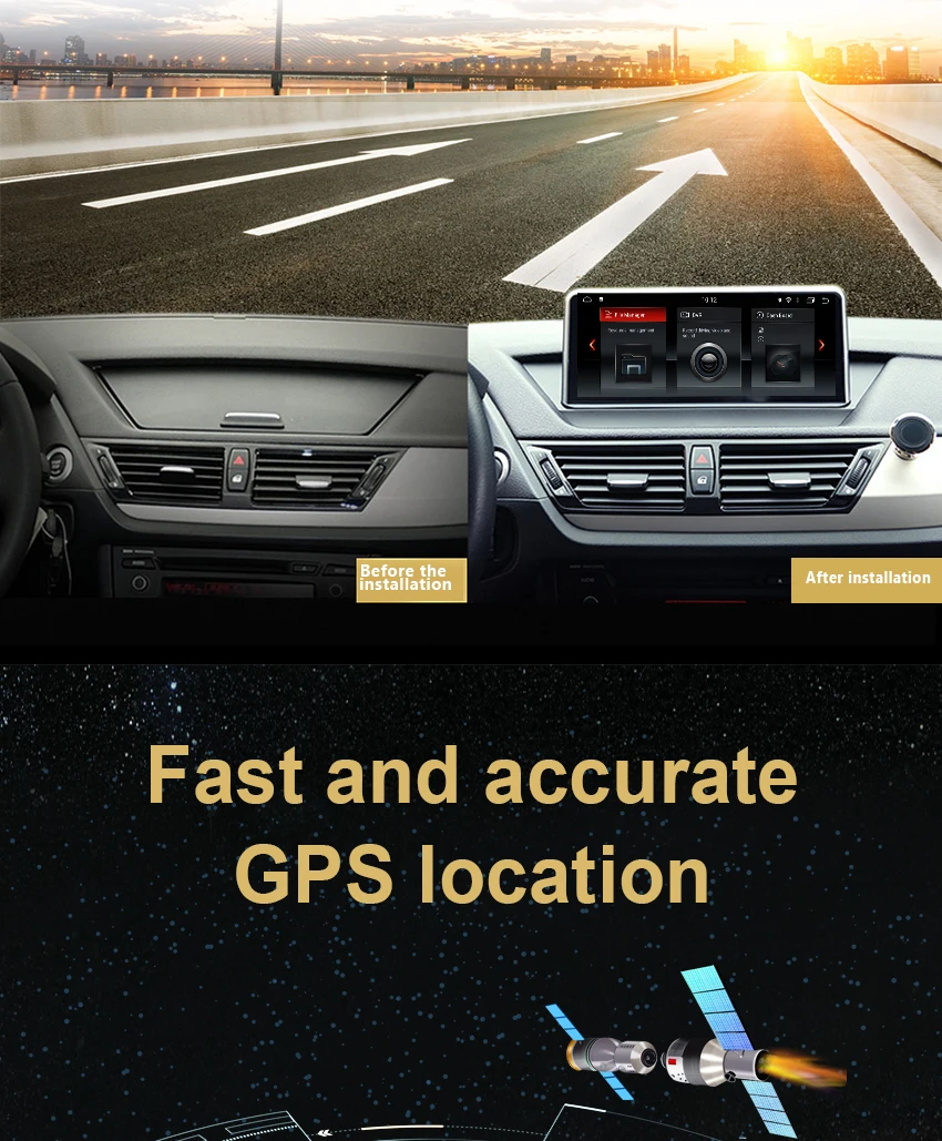 4 Koason Android7.1 2+32G Car Stereo Audio touchscreen Multimedia Player GPS Navigation system for BMW X1 E84 2009-2015 CIC