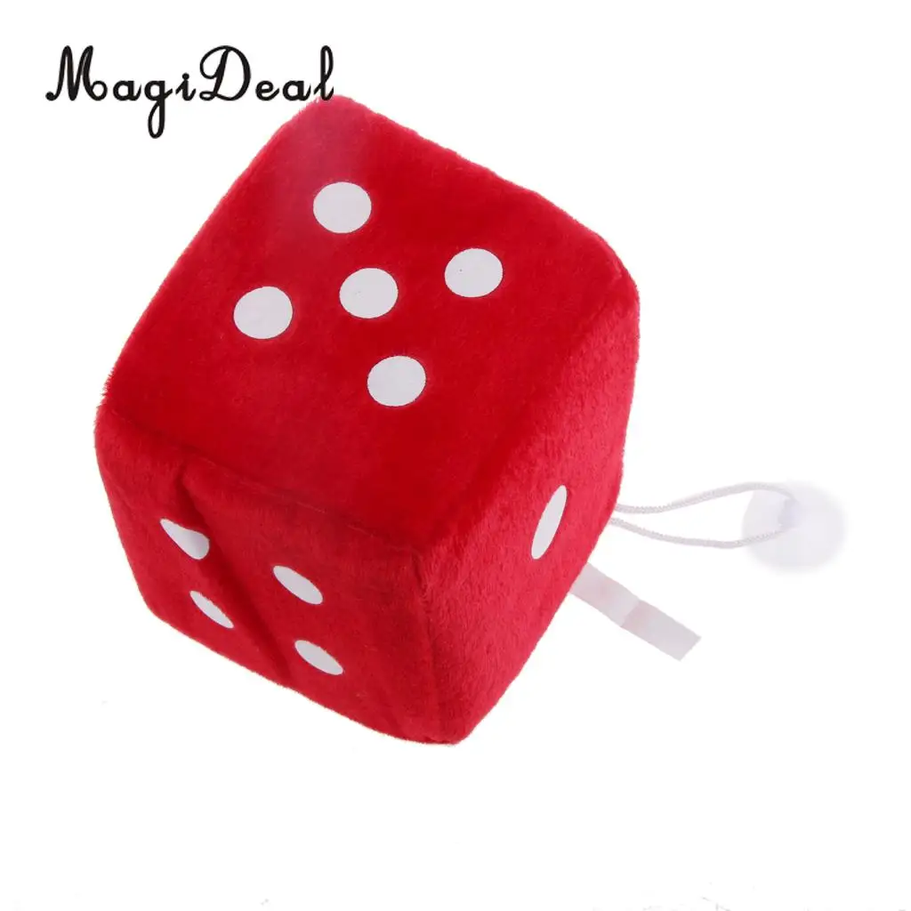 MagiDeal 4 Inch Plush Dice Car/Window Hanger Soft Stuffed Toy with Sucker for Window Sticky Decor Party Travel Club Toy 6Colors