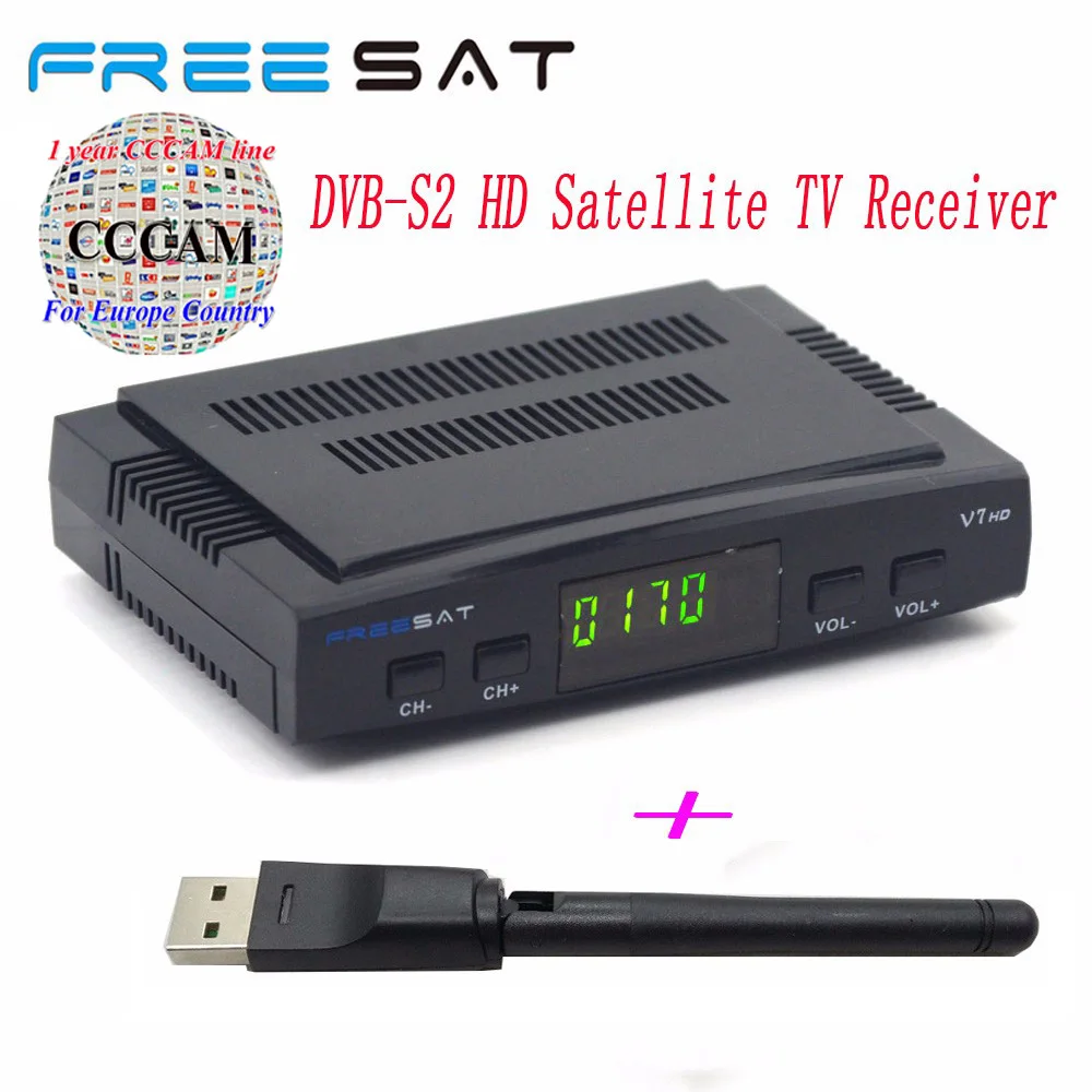 digital powervu satellite receiver Freesat mini V7 HD FTA Receptor DVB
