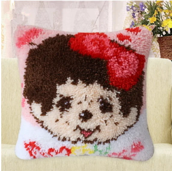 

5D DIY The carpet embroidered pillow section embroidery baby picture embroidery yarn crochet embroidery stitch pillow Cushion