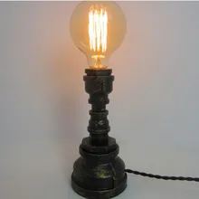 Винтаж Loft Творческий промышленных Эдисон лампы Американский Стиль кованого железа База под старину Настольные лампы огни Ночного