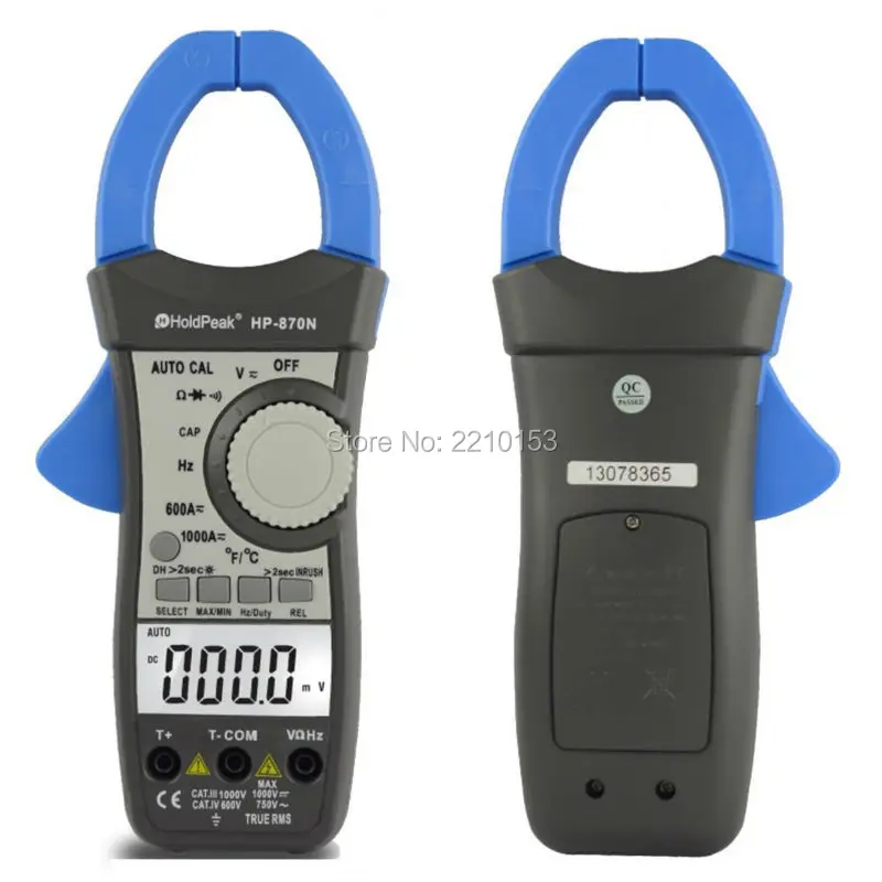 HoldPeak Auto Range DC/AC Digital Clamp Meter Multimeter Relative Value